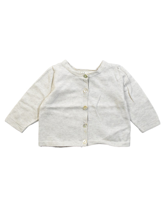 A White Cardigans from Natalys in size 3-6M for girl. (Front View)