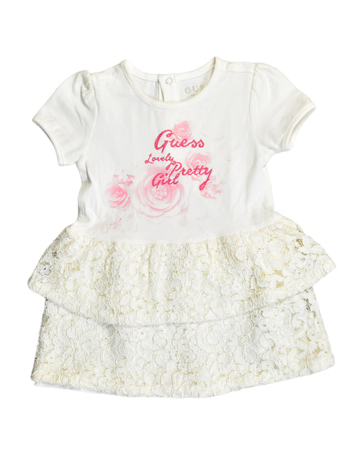 A White Short Sleeve Dresses from Guess in size 3-6M for girl. (Front View)