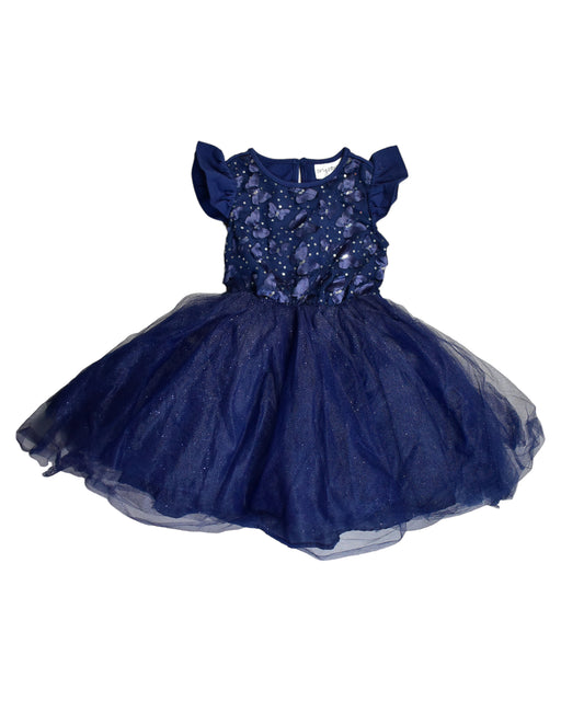 A Blue Sleeveless Dresses from Origami in size 3T for girl. (Front View)