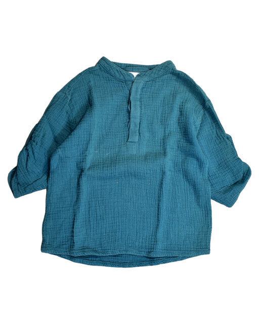 A Teal Long Sleeve Tops from Excuse My French in size 2T for boy. (Front View)
