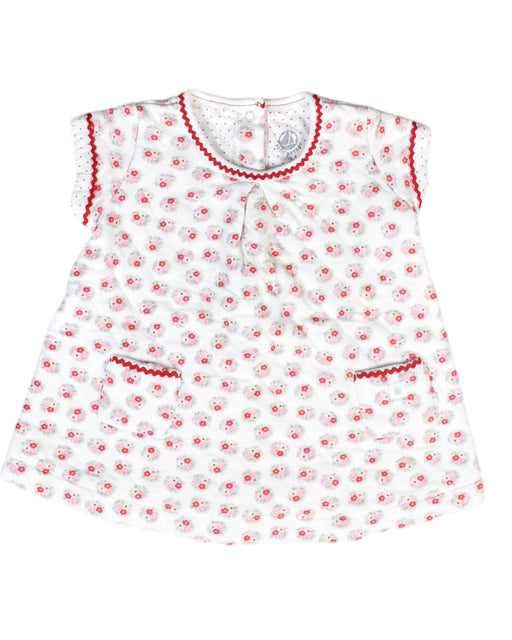 A White Sleeveless Dresses from Petit Bateau in size 0-3M for girl. (Front View)
