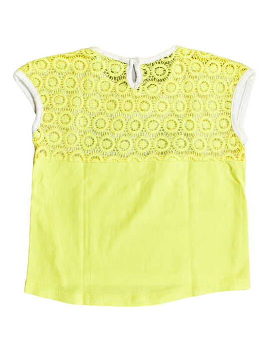A Yellow Short Sleeve Tops from Chicco in size 12-18M for girl. (Back View)