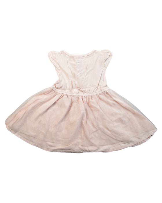 A Pink Sleeveless Dresses from Chateau de Sable in size 12-18M for girl. (Back View)