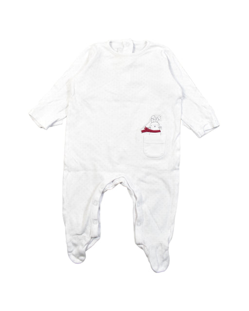 A White Jumpsuits from The Little White Company in size 3-6M for boy. (Front View)