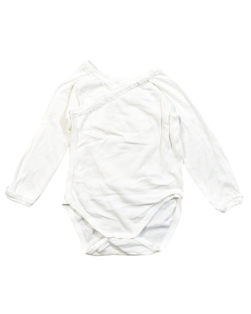 A White Bodysuits from Petit Bateau in size 6-12M for neutral. (Front View)