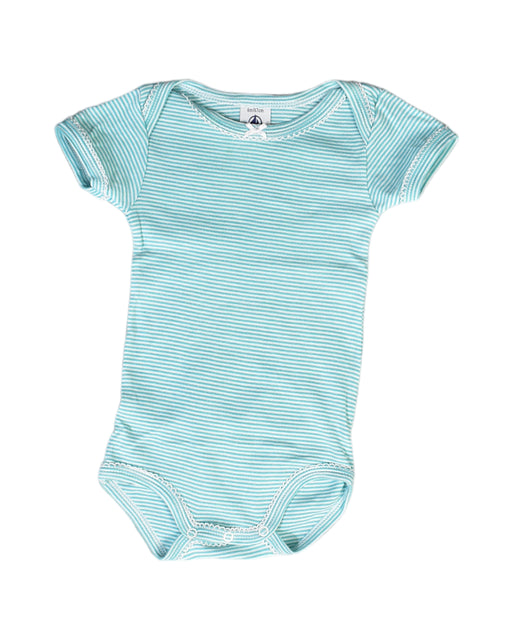 A Blue Bodysuits from Petit Bateau in size 3-6M for girl. (Front View)