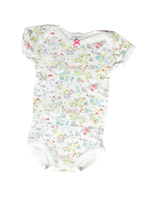 A White Bodysuits from Petit Bateau in size 3-6M for girl. (Front View)
