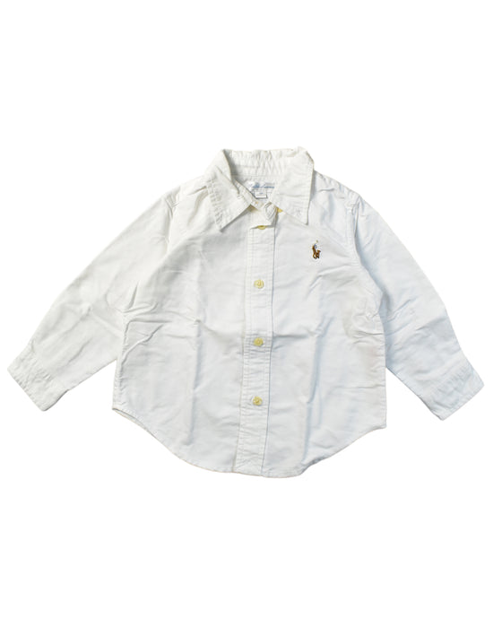 A White Shirts from Ralph Lauren in size 12-18M for boy. (Front View)