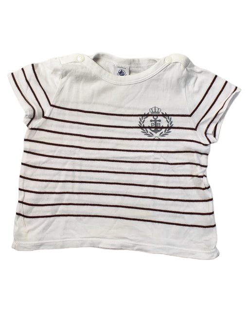 A White Short Sleeve Tops from Petit Bateau in size 12-18M for boy. (Front View)