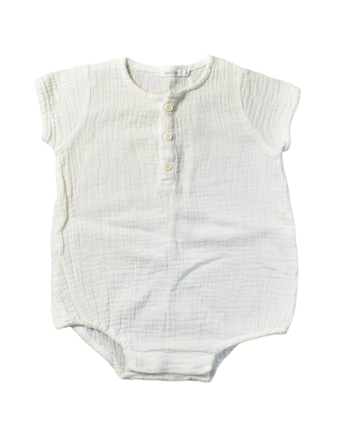A White Bodysuits from Bout'Chou in size 6-12M for boy. (Front View)