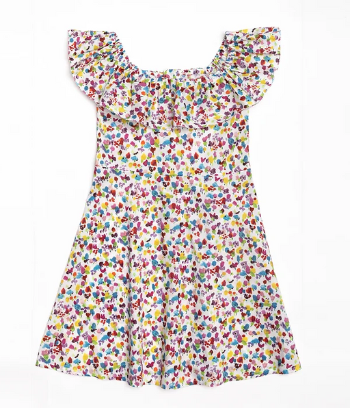 A Multicolour Short Sleeve Dresses from Bochechas in size 2T for girl. (Front View)