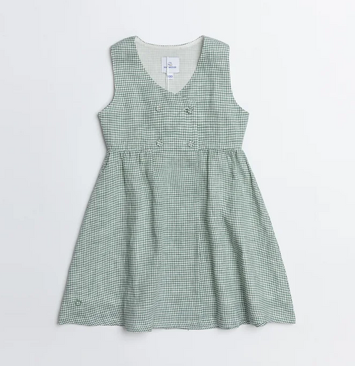 A Green Sleeveless Dresses from Bochechas in size 3T for girl. (Front View)
