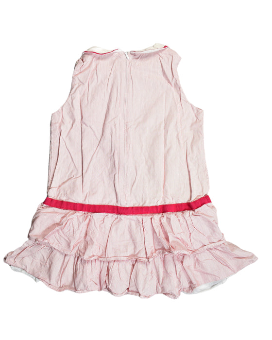 A Pink Sleeveless Dresses from Chateau de Sable in size 4T for girl. (Back View)