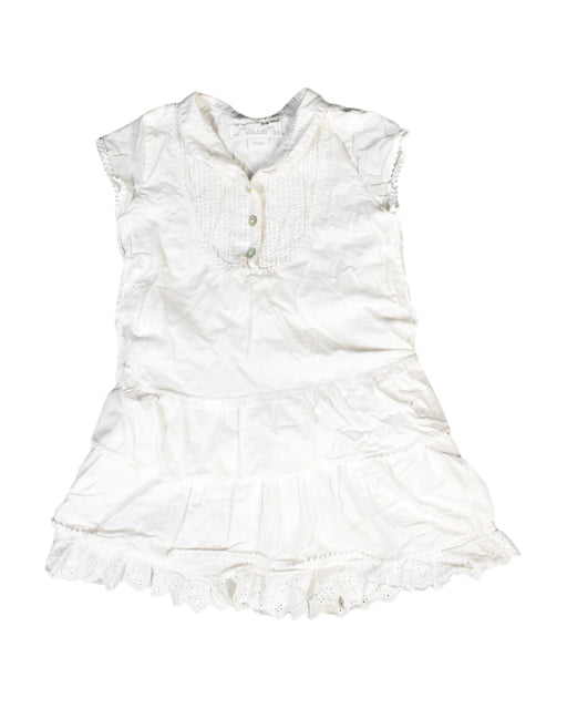 A White Sleeveless Dresses from Chateau de Sable in size 3T for girl. (Front View)