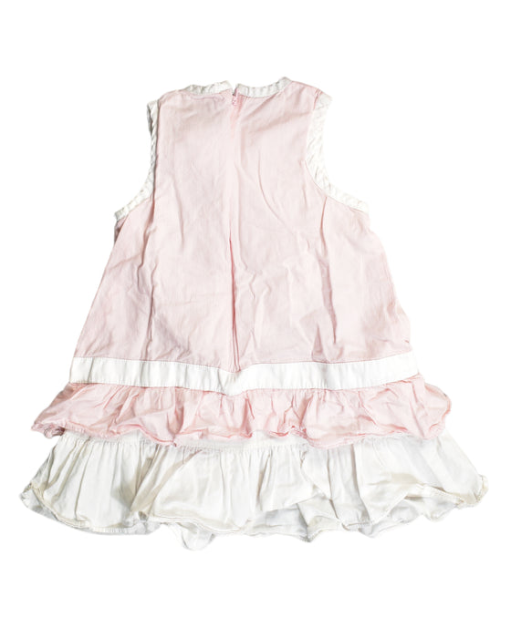 A Pink Sleeveless Dresses from Chateau de Sable in size 3T for girl. (Back View)