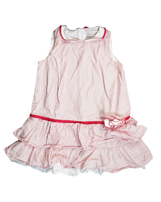 A Pink Sleeveless Dresses from Chateau de Sable in size 4T for girl. (Front View)