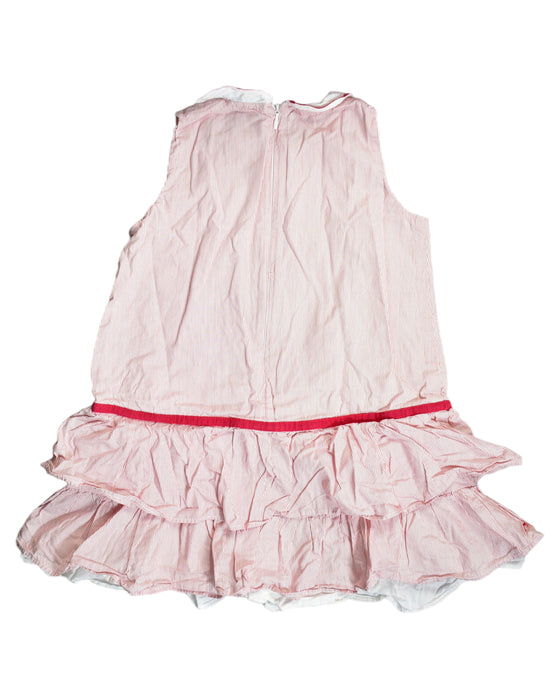 A Pink Sleeveless Dresses from Chateau de Sable in size 4T for girl. (Back View)