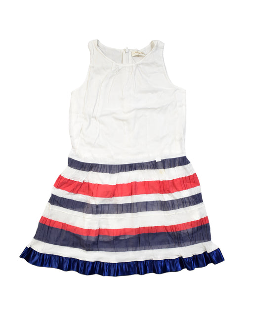 A White Sleeveless Dresses from Kingkow in size 6T for girl. (Front View)