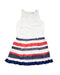 A White Sleeveless Dresses from Kingkow in size 6T for girl. (Front View)