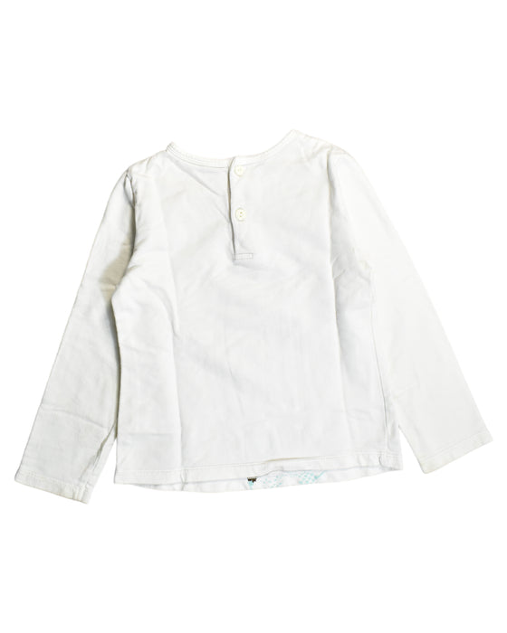 A White Long Sleeve Tops from Kingkow in size 6T for girl. (Back View)