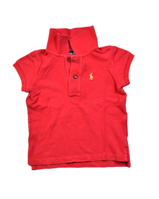 A Red Short Sleeve Polos from Ralph Lauren in size 2T for girl. (Front View)