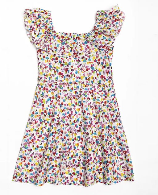 A Multicolour Short Sleeve Dresses from Bochechas in size 5T for girl. (Front View)