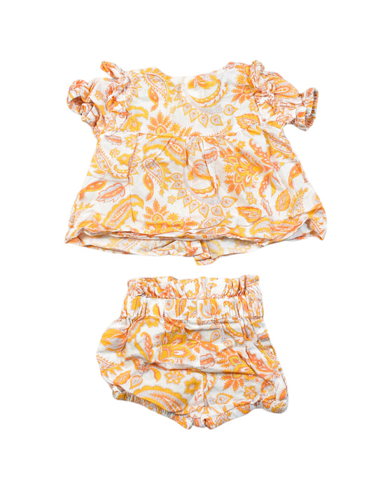 A Orange Shorts Sets from Seed in size 0-3M for girl. (Back View)