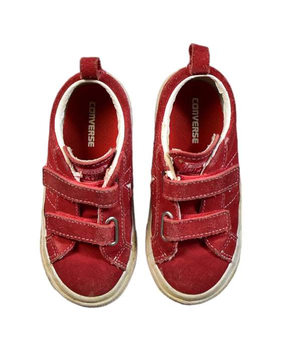 A Red Sneakers from Converse in size 4T for boy. (Front View)