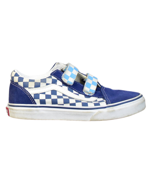 A Blue Sneakers from Vans in size 10Y for boy. (Front View)