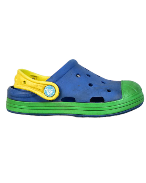 A Blue Sandals from Crocs in size 6T for boy. (Front View)