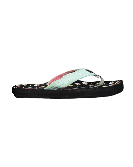 A Black Flip Flops from Reef in size 7Y for girl. (Front View)