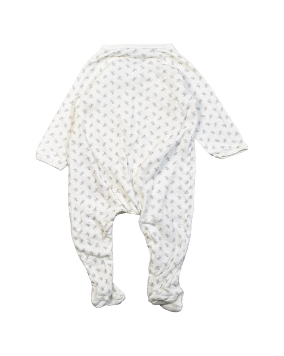 A White Onesies from Petit Bateau in size 6-12M for boy. (Back View)