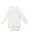 A White Bodysuits from Petit Bateau in size 6-12M for boy. (Front View)