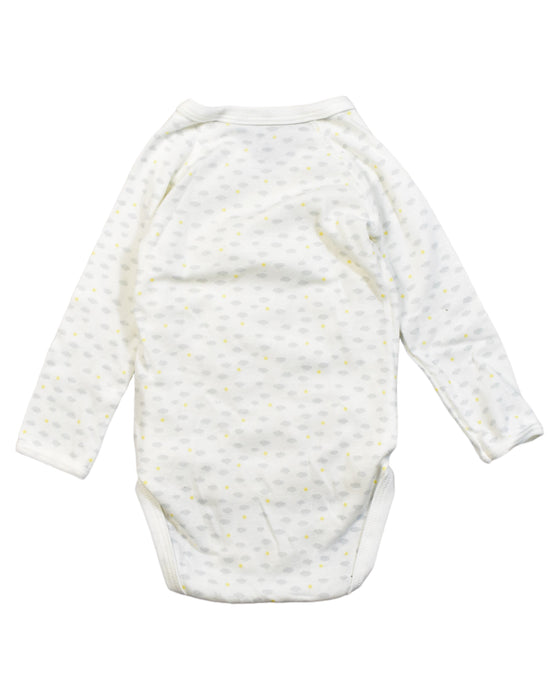A White Bodysuits from Petit Bateau in size 6-12M for boy. (Back View)