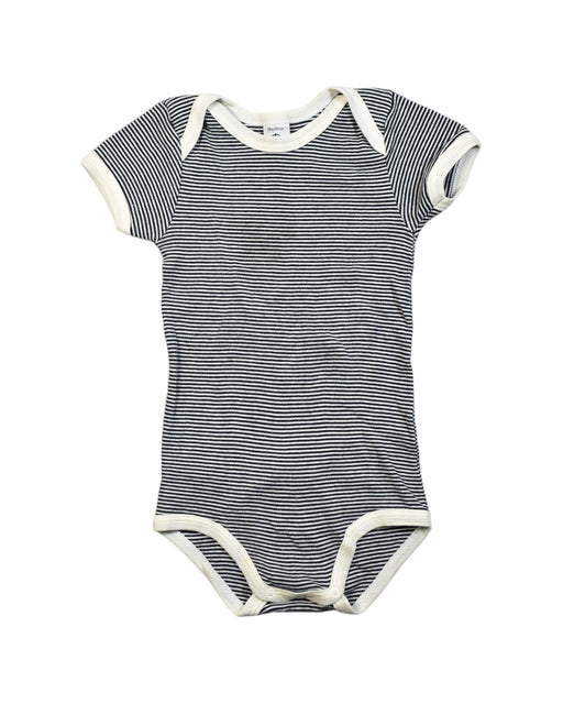 A Black Bodysuits from Petit Bateau in size 12-18M for boy. (Front View)