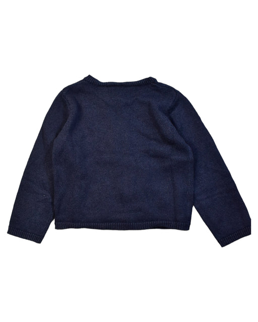 A Navy Cardigans from Petit Bateau in size 3T for girl. (Front View)