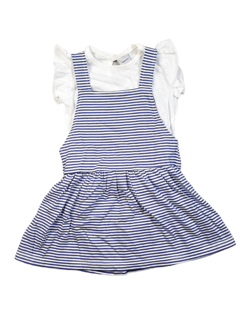 A Blue Overall Dresses from Babidu in size 12-18M for girl. (Front View)