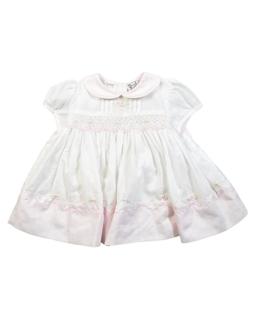 A White Short Sleeve Dresses from Sarah Louise in size 0-3M for girl. (Front View)