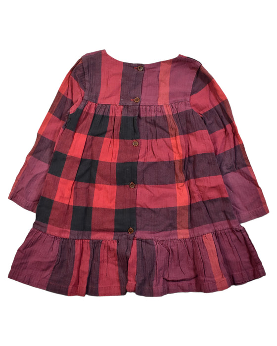 A Red Long Sleeve Dresses from Burberry in size 12-18M for girl. (Back View)