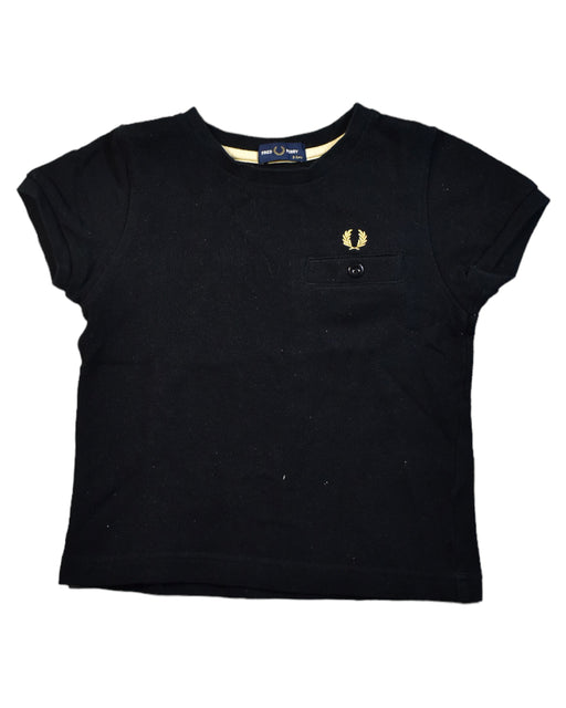 A Black T Shirts from Fred Perry in size 3T for girl. (Front View)