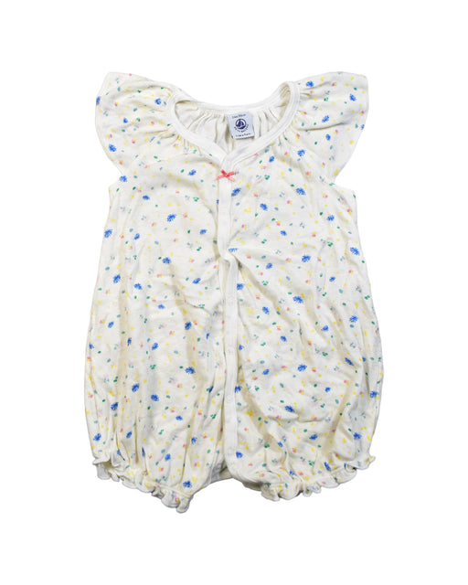 A White Rompers from Petit Bateau in size 2T for girl. (Front View)