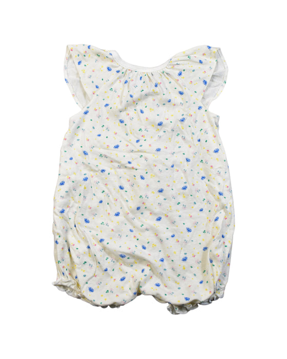 A White Rompers from Petit Bateau in size 2T for girl. (Back View)