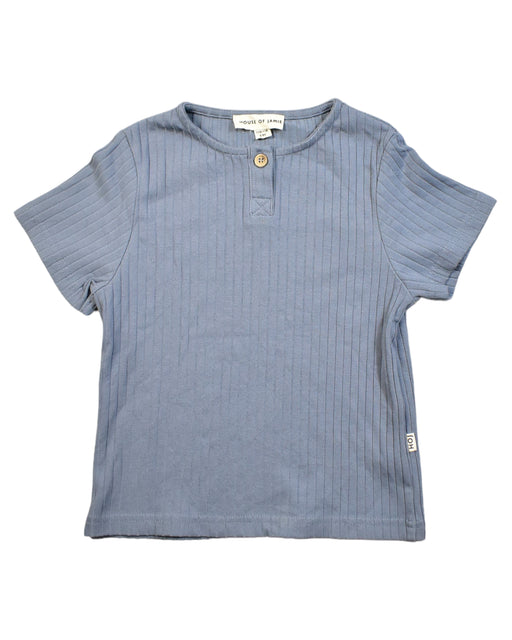 A Blue Short Sleeve Shirts from House of Jamie in size 6T for boy. (Front View)