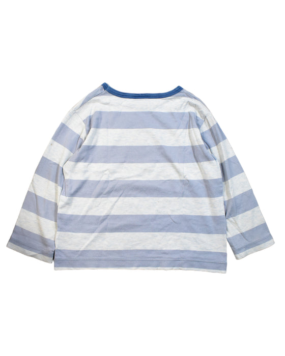 A Blue Long Sleeve T Shirts from Petit Bateau in size 4T for boy. (Back View)