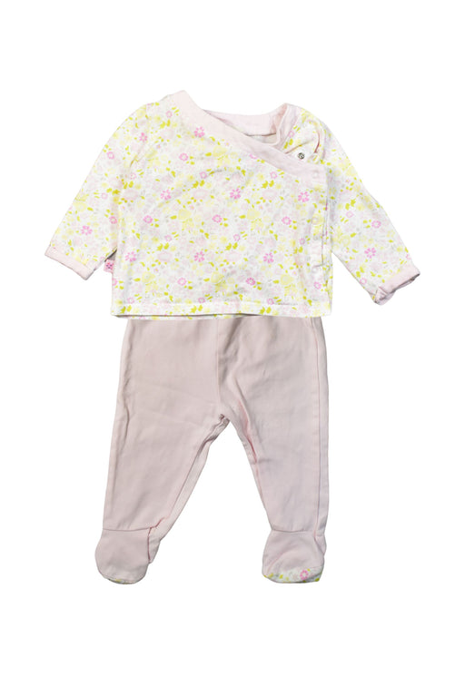 A Pink Pyjama Sets from DPAM in size 3-6M for girl. (Front View)