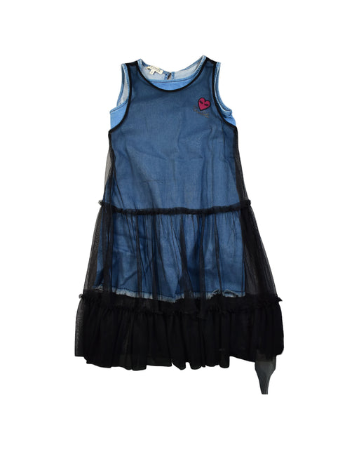 A Blue Sleeveless Dresses from TWINSET in size 12Y for girl. (Front View)