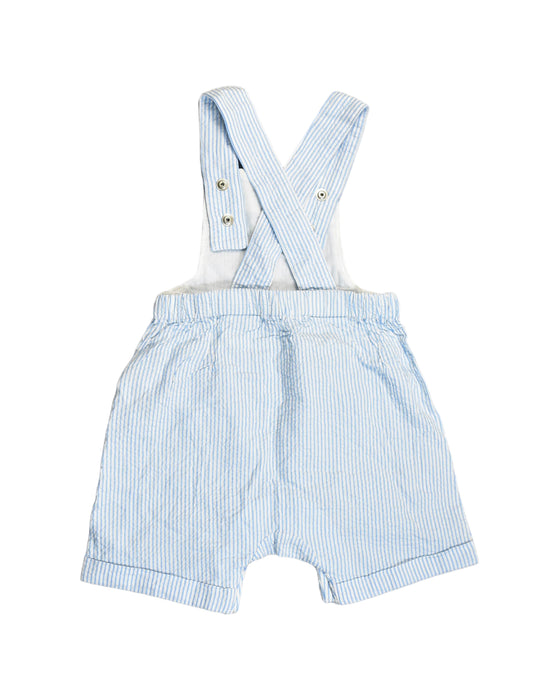 A Blue Overall Shorts from Purebaby in size 3-6M for boy. (Back View)
