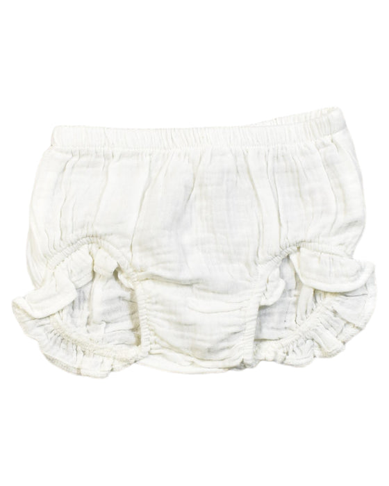 A White Bloomers from Purebaby in size 3-6M for girl. (Front View)