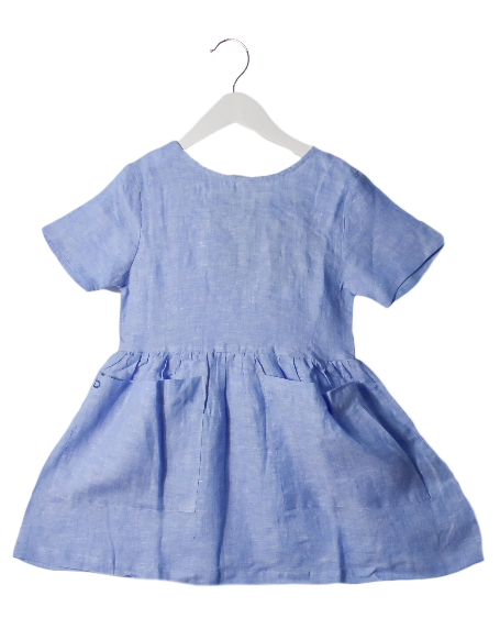 A Blue Short Sleeve Dresses from Bochechas in size 10Y for girl. (Front View)