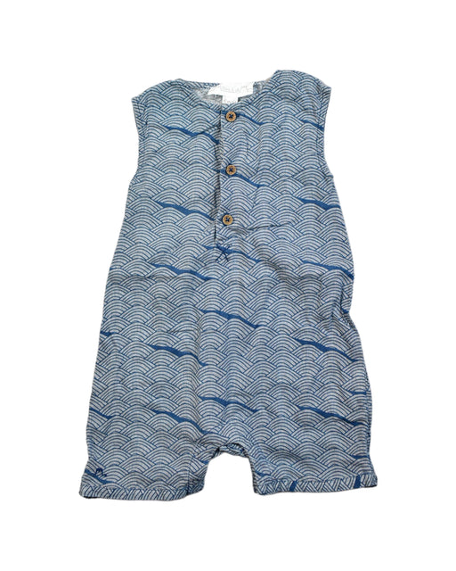 A Blue Rompers from Chateau de Sable in size 3-6M for neutral. (Front View)